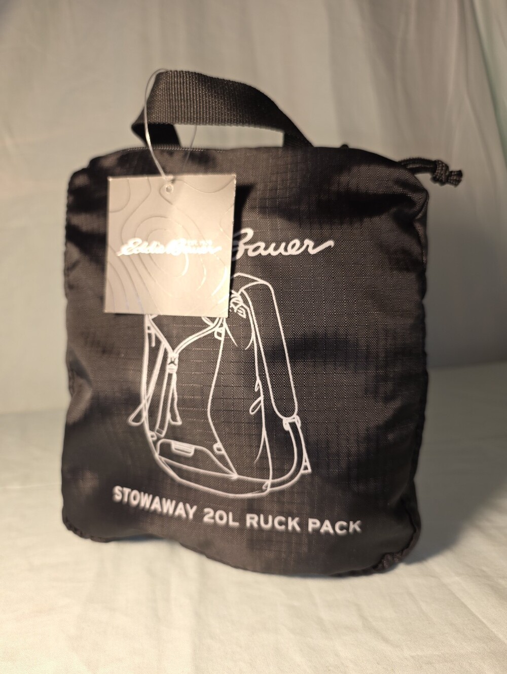 Eddie Bauer Stowaway Packable 20L Ruck Pack Black Onyx Backpack NWT
